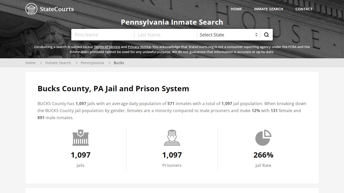 Bucks County, PA Inmate Search - StateCourts